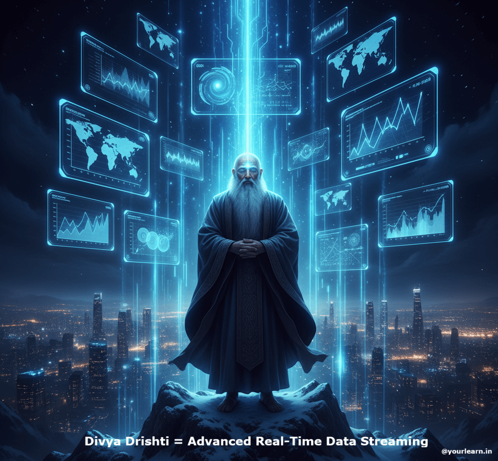 Divya Drishti visualised as advanced real time data streaming with holographic analytics